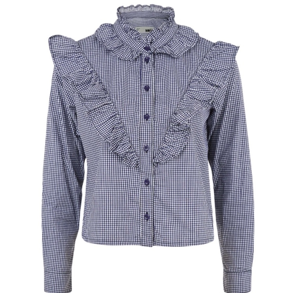 NWT Topshop Ginham Plaid Moro Top in Size US 8